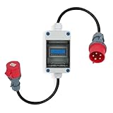 Mobiler Stromzähler, Stromzähler 3 Phasen, 32A 400V Zwischenzähler Strom...