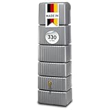4rain Slim Regentonne 330 Liter steingrau - Wandtank, Wassertank, Fass,...