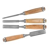 POPETPOP Holzschnitzmeißel 4 Stück mit Holzgriff Gusseiserner...