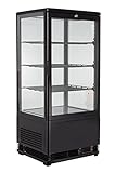 GastroHero Kühlvitrine 78 Liter I Buffet Vitrine +2 °C und +6 °C mit LED...