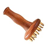 Mikinona Sandalholz Massagekamm aus Messing mit Holzgriff Langlebig und...