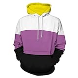 WAFICAC Pullover mit Non-Binary Pride Community-Flagge, modisches...