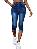 Onsoyours Capri Jeans Damen Sommer Jeanshosen 3/4 Hose High Waist Jeans...