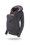 fun2bemum Baby Tragejacke für Mama Känguru Kapuze Pola Graphite/Cherry...