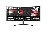 LG Electronics 34WR50QK-B.AEU UltraWide 1800R Curved QHD Monitor 34', 3440...