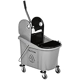 HOMCOM Reinigungswagen 36 Liter Fahreimer Putzeimer Wischwagen mit...