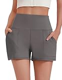 PINSPARK Sporthose Kurz Damen Hohe Taille Sportshorts Laufshorts Kurze...