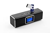 Musicman MA Soundstation Stereo-Lautsprecher mit intergriertem Akku und LCD...