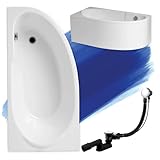 BADLAND Badewanne Original Weiß Acryl Wanne Eckbadewanne MIKI 140x70 Links...