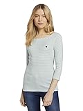 TOM TAILOR Damen Longsleeve mit Herz-Stickerei auf der Brust