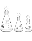 QWORK® Erlenmeyerkolben Set, Erlenmeyerkolben aus Borosilikatglas 50ml...