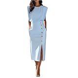 Kleid Hochzeitsgast Damen Midi Festliche Kleider Sommer A Linie...