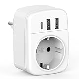 Mehrfachsteckdose mit 3 USB, Mehrfachstecker für USB Steckdose, Steckdose...