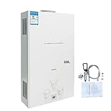NICCOO Gas Durchlauferhitzer, 60KW 30L LPG Propangas Warmwasserbereiter,...