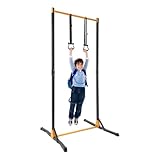 Gymnastikstange mit Ringen, Höhenverstellbar 160–215 cm – Turnstange...