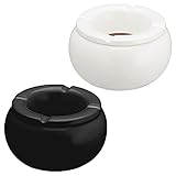 Sturmaschenbecher 2er Set Ø 10cm │ Keramik weiß schwarz │Aufsatz...