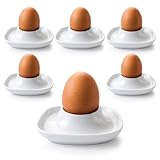 com-four® 6X Eierbecher aus Keramik - weiße Eierhalter für Tisch und...