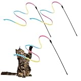 AOZUO 3 Stück Cat Zauberstab Regenbogenspielzeug, 60cm Rainbow Ribbon...