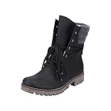 Rieker Damen 78531 Schnürboots Damen Stiefel, Schwarz (Schwarz/Anthrazit...