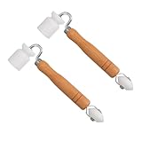 HOMSFOU 2 Stück Wandtapeten Andrückroller mit Holzgriff Flache und Innen...