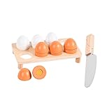 BCOATH 10 Teiliges Holz Eier Und Enteneier Set Für Kinder Farbige...