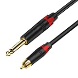 Gitarren-Audiokabel 6,35 mm 1/4 Zoll Stecker auf Buchse, vergoldetes Kabel,...