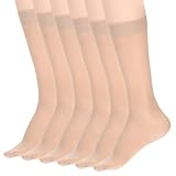 Nogeqi 6 Paar Nylon Socken Damen, Nylonstrümpfe Damen, Feinstrümpfe...