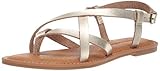 Amazon Essentials Damen Freizeitsandale mit Riemchen, Gold, 43 EU