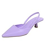 Damen Slingpumps Pumps Spitz Sandalen Slingback Kitten Absatz Pointed Toe...