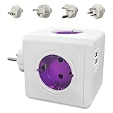 Reiseadapter Weltweit Set, 4 Abnehmbare Reisestecker Adapter Weltweit mit 2...