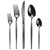 Targzier Besteck Set 6 Personen Schwarz,Hochwertige 30 teilig Edelstahl...