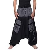 Simandra Haremshose I Grau (S-M) I Fair gehandelte Unisex Aladinhose mit...