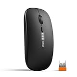 inphic Maus Kabellose wiederaufladbar, Ultra Slim 2.4G Leise Funkmaus...
