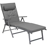 AMHANCIBLE Sonnenliege klappbar, aus rostfreiem Aluminium, Liegestuhl mit 6...
