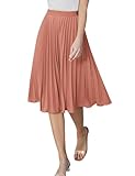 GRACE KARIN Röcke Damen Basic Solide Vielseitige Faltenrock Sommer Damen...