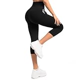 Sanpetix Capri Leggings Damen mit Taschen, 3/4 Sport Leggings Damen High...