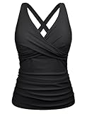 Firpearl Damen-Tankini-Top mit Bügel, gedrehter V-Ausschnitt, Badeanzüge...