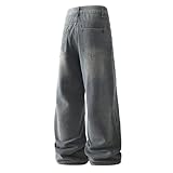 WKAYsIV Herren schwarz Sporthose Herren Herren Hose Locher Jeans Modische...