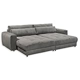 BARURA Big Sofa in Cord-Optik, Ash - Bequeme Wohnzimmer Couch mit großer...