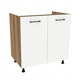 Laclar Capri Spülenschrank 80×82×48,5 cm - Unterschrank für Spüle mit...