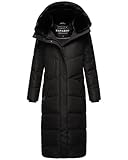 Navahoo Damen Wintermantel Warmer Steppmantel extralang mit Abnehmbarer...