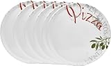 Van Well Famosa italienische Pizzateller groß ø 33cm weiß 6er Set –...