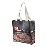 BTCOWZRV Canvas-Tragetasche für Damen, wiederverwendbare Einkaufstasche,...