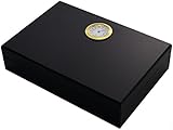 GERMANUS Reise Humidor schwarz mit Zedernholz inkl Humidor Brevier in...