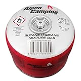 Alpen Camping 230 g Propan‑Butan Gaskartusche EN 417 7/16″ Gewinde...