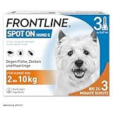 FRONTLINE Spot ON Hund S gegen Zecken, Flöhe & Haarlinge (kleine Hunde 2...