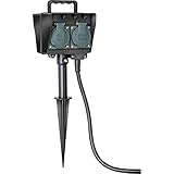 Brennenstuhl Garten-/Außendose 4-Fach mit Erdspieß (wetterfester...