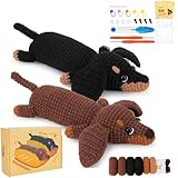 Häkelset für Anfänger, Häkeln Tier Kit Komplett Dackel Hund Häkeln mit...