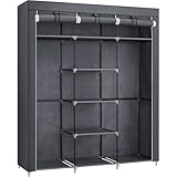 SONGMICS Kleiderschrank, Faltschrank, Stoffschrank, faltbare Garderobe mit...