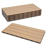 Cecaylie 30er Pack WPC Terrassenfliese, Teak Balkonfliesen 30x60cm - 5m²,...